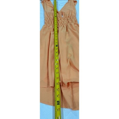 Vero Moda Women's Sleeveless Smocked Waist Mini Dress Orange Size M