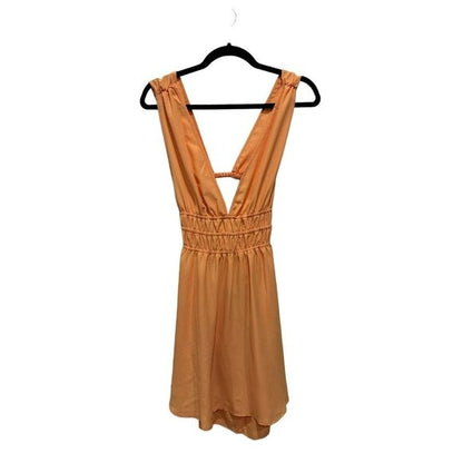 Vero Moda Women's Sleeveless Smocked Waist Mini Dress Orange Size M