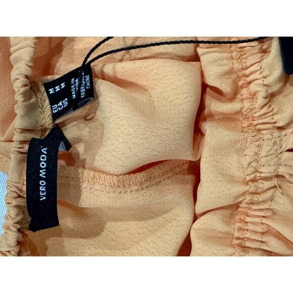 Vero Moda Women's Sleeveless Smocked Waist Mini Dress Orange Size M