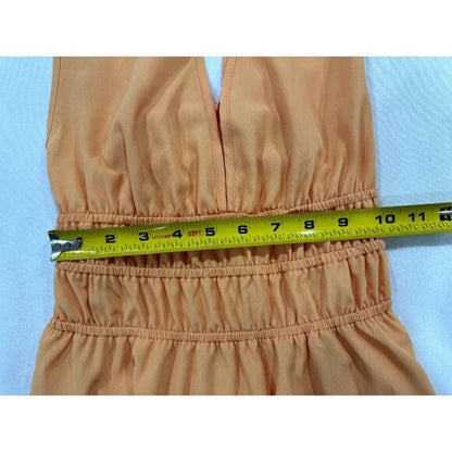 Vero Moda Women's Sleeveless Smocked Waist Mini Dress Orange Size M
