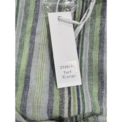 Striped Sleeveless Maxi Dress With Tiered Design By Stitchdrop In Green & White XL