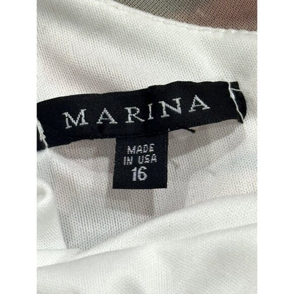 Floral One-Shoulder Midi Dress With Draped Detail By Marina Size 16