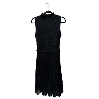 Nanette Lepore Black Sleeveless Pleated Mock Neck Dress Size 8