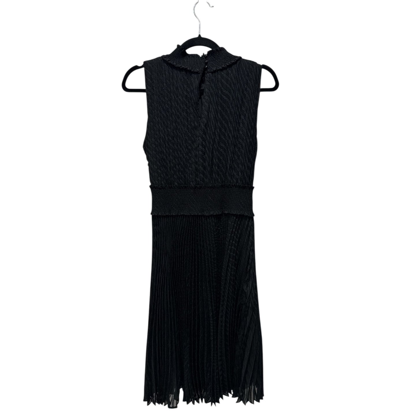 Nanette Lepore Black Sleeveless Pleated Mock Neck Dress Size 8