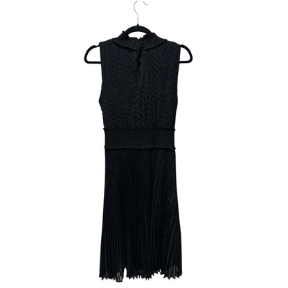 Nanette Lepore Black Sleeveless Pleated Mock Neck Dress Size 8