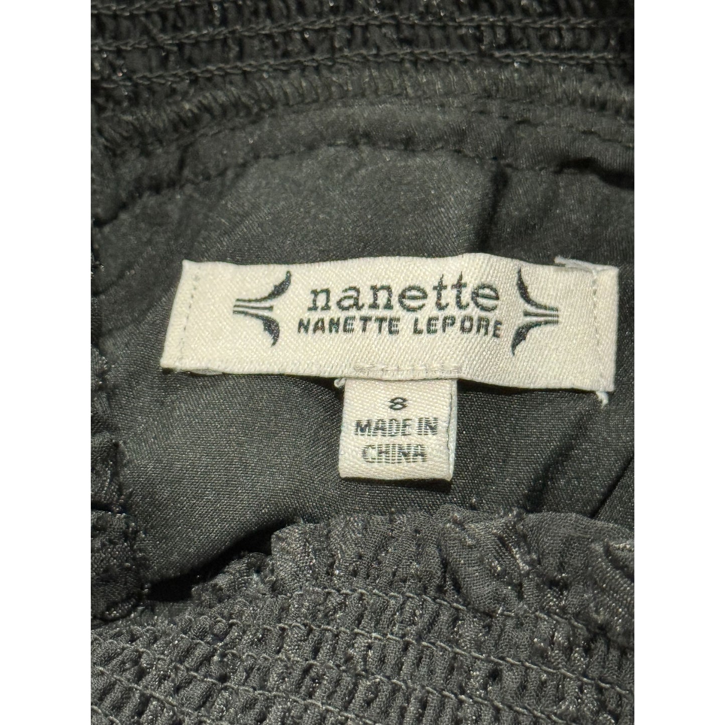 Nanette Lepore Black Sleeveless Pleated Mock Neck Dress Size 8