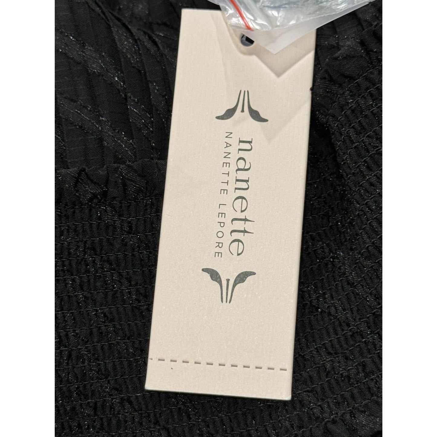 Nanette Lepore Black Sleeveless Pleated Mock Neck Dress Size 8