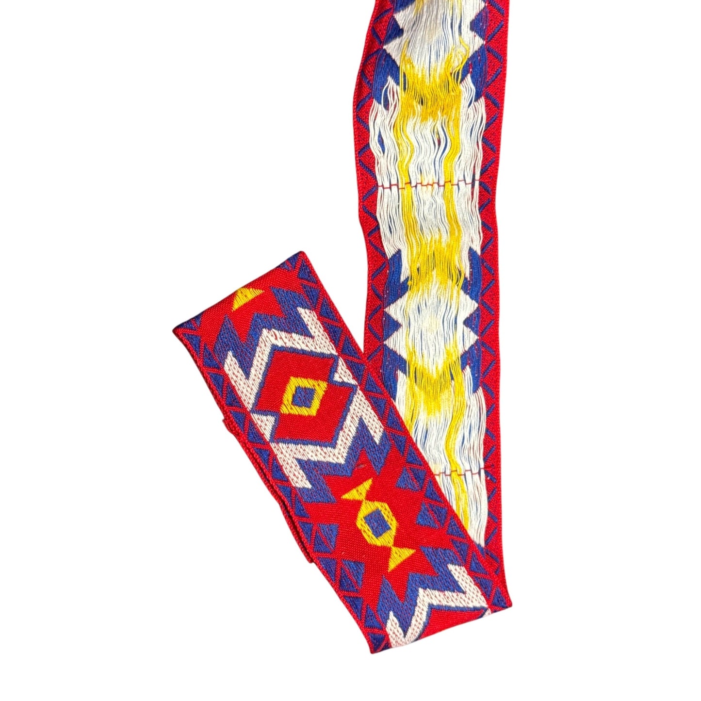 Colorful Southwestern Woven Jacquard Ribbon Trim Red & Blue Geometric Pattern 2 Inches Wide Crafting & Sewing Supplies 20 Yards