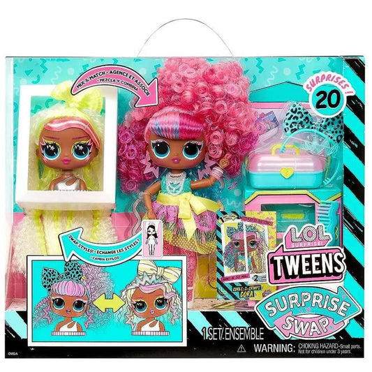 LOL Surprise Tweens Surprise Swap Doll Set With 20 Surprises And Styling Accessories - Cora