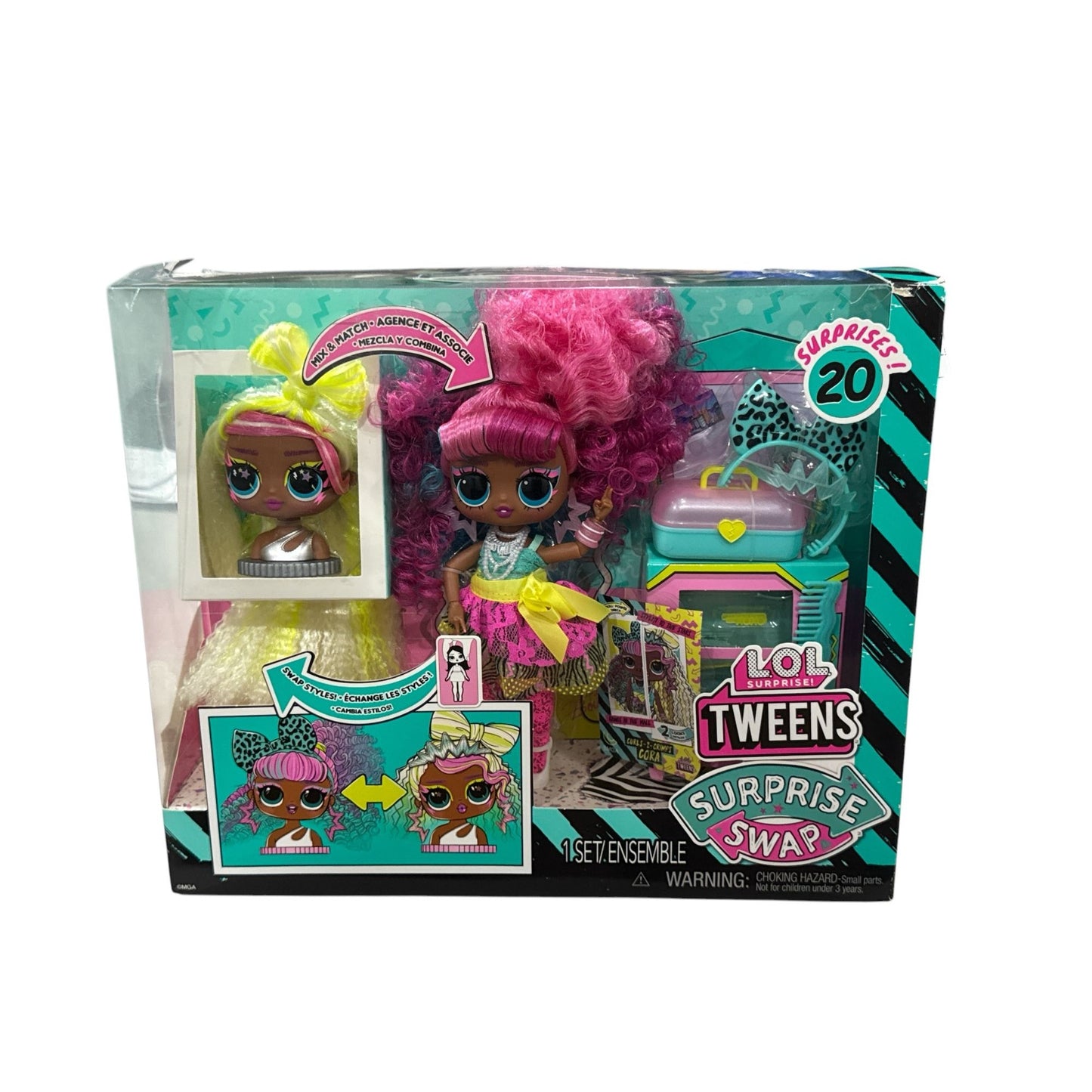 LOL Surprise Tweens Surprise Swap Doll Set With 20 Surprises And Styling Accessories - Cora