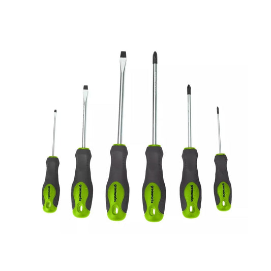 Greenworks 6-Piece Magnetic Tip Screwdriver Set With Ergonomic Handles Slotted & Phillips (Home tools set)