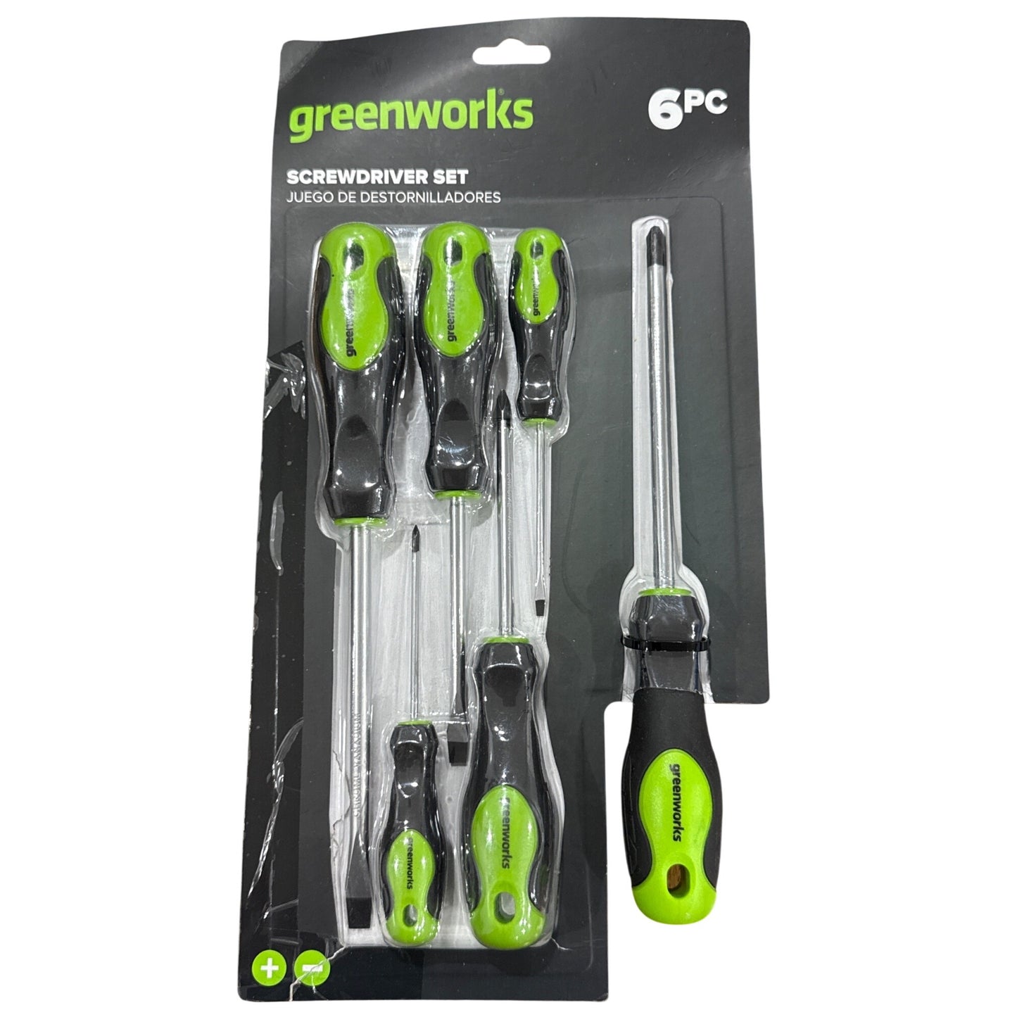 Greenworks 6-Piece Magnetic Tip Screwdriver Set With Ergonomic Handles Slotted & Phillips (Home tools set)