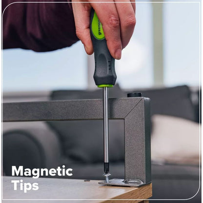 Greenworks 6-Piece Magnetic Tip Screwdriver Set With Ergonomic Handles Slotted & Phillips (Home tools set)