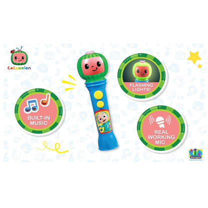 Cocomelon Karaoke Microphone Toy With Flashing Lights & Built-In Music For Kids 18M+