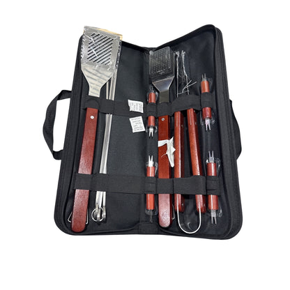 17pc BBQ Stainless Steel Grill Spatula Set Black - Room Essentials