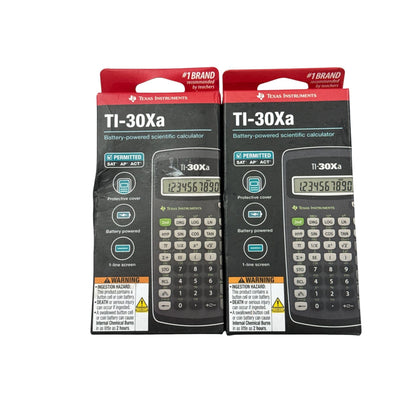 2pcs. Texas Instruments TI-30Xa Battery-Powered Scientific Calculator 1-Line Display For Math & Science Permitted For SAT/ACT/AP