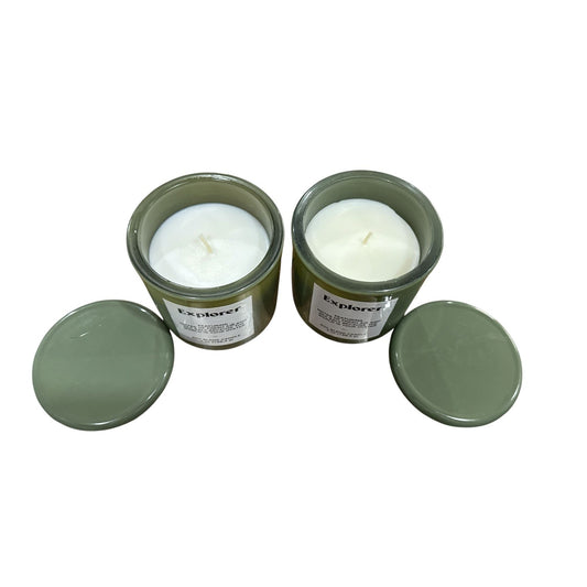 Explorer Soy Blend Candle 7oz Green Jar Set Of 2 Fresh Air & Sea Salt Scented