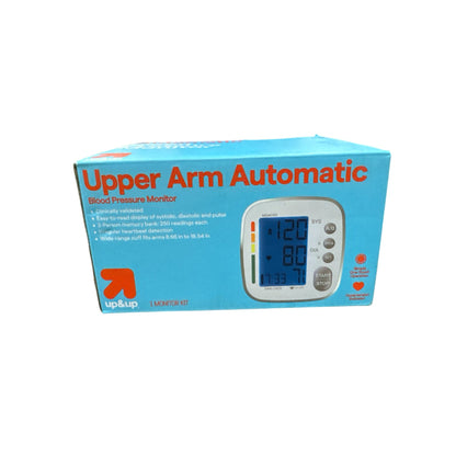 Upper Arm Automatic Blood Pressure Monitor By Up & Up Clinically Validated Wide-Range Cuff 2-Person Memory Bank Hypertension Indicator