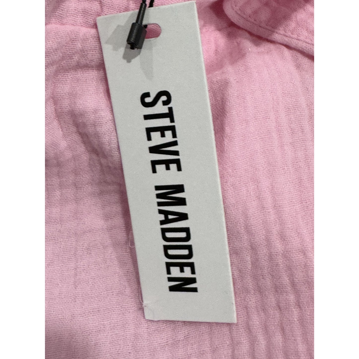 Steve Madden Women's Pink Halter Maxi Dress Size M Tiered Design Lightweight Fabric