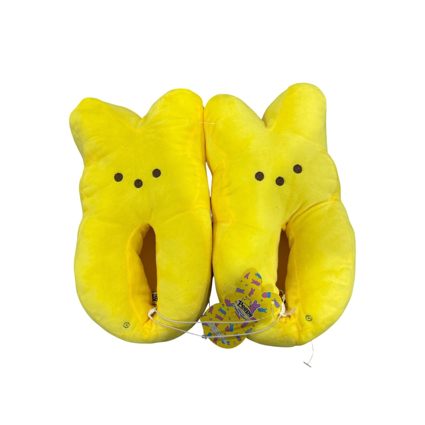 Peeps Plush Yellow Bunny Slippers Size 4/5 Youth Soft Indoor Footwear Easter Gift Idea