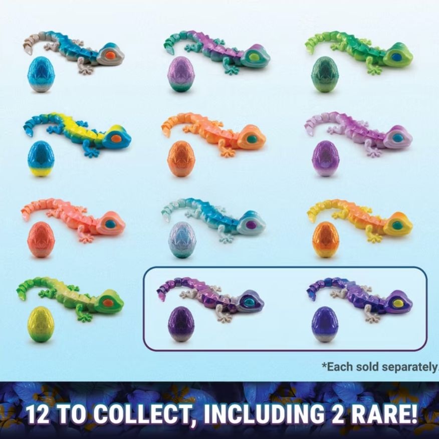 CrystaLynx Gecko 9 Toy Egg - Mix & Match Collectible Figures For Ages 8+