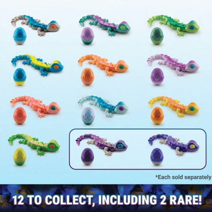 CrystaLynx Gecko 9 Toy Egg - Mix & Match Collectible Figures For Ages 8+