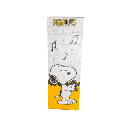 Peanuts Snoopy Karaoke Microphone With Wireless Speaker Bluetooth Rechargeable Battery Onboard Controls FM Radio Yellow Box Design