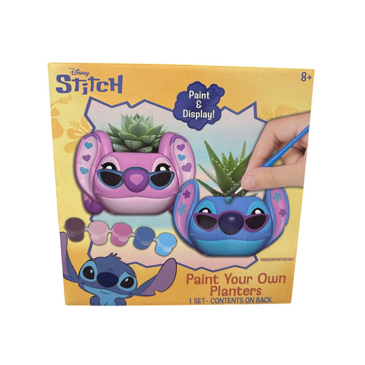 Disney Stitch Paint Your Own Planters Kit - Includes 2 Mini Planters, Paint Brush & 5 Paint Pods - Ages 8+