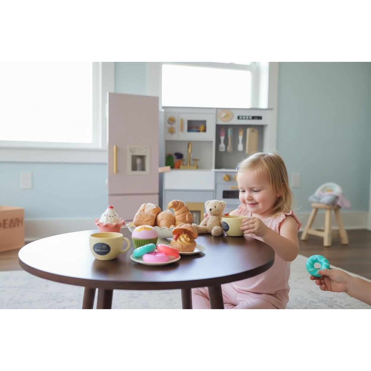 Playful Palette Tea And Dessert Toy Set 14-Piece Pretend Play Food Set For Kids Ages 3+