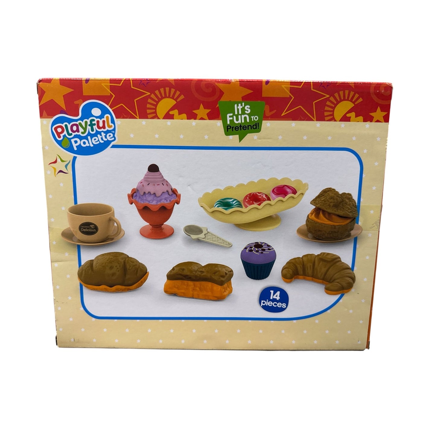 Playful Palette Tea And Dessert Toy Set 14-Piece Pretend Play Food Set For Kids Ages 3+