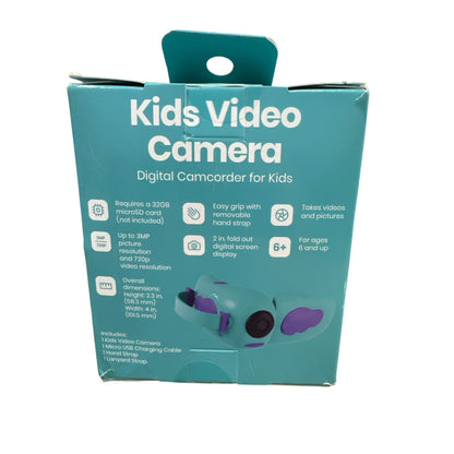 Kids Video Camera Digital Camcorder For Kids With 720p Video 3MP Photo Easy Grip & Fold-Out Screen For Ages 6+