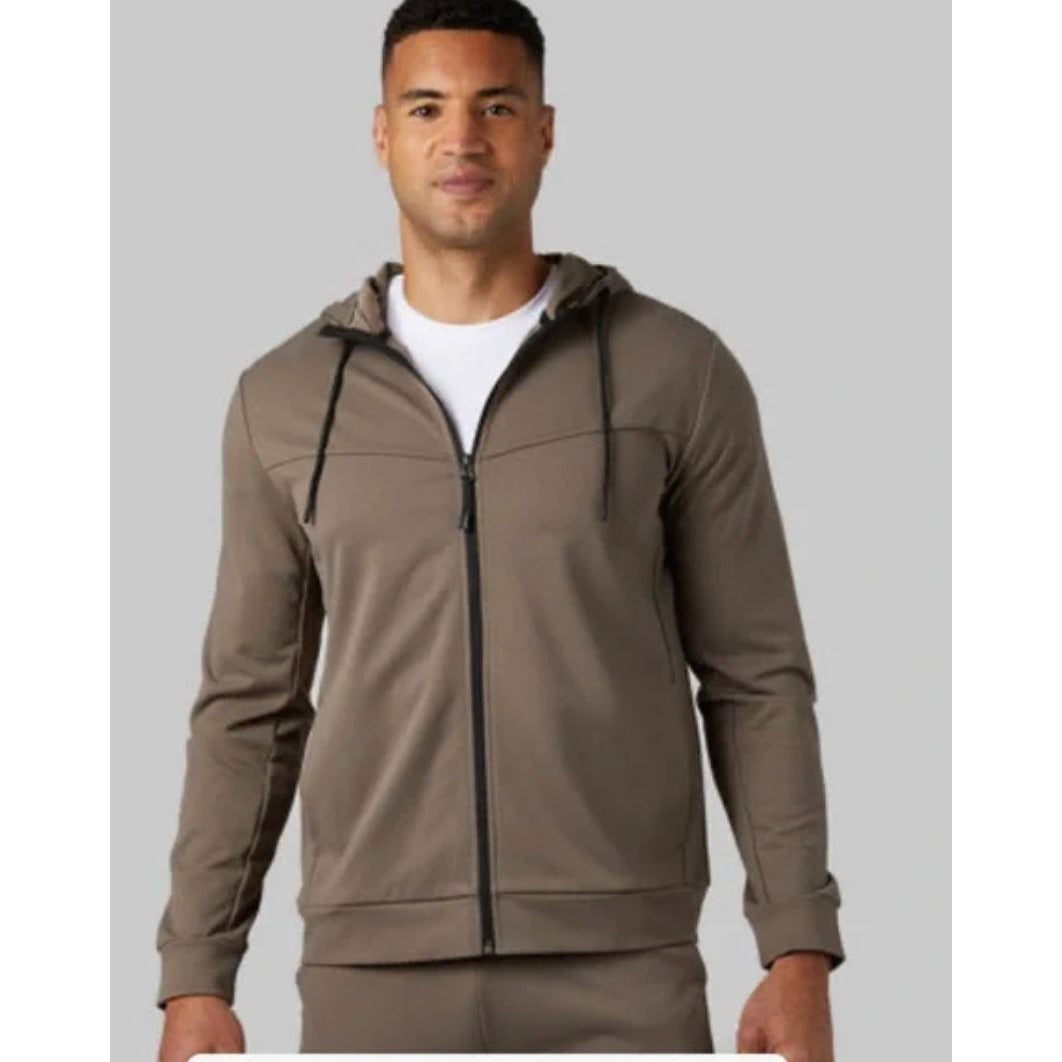 32 degree Heat Cool Lightweight Men's Hoodie Jacket in Taupe SMALL