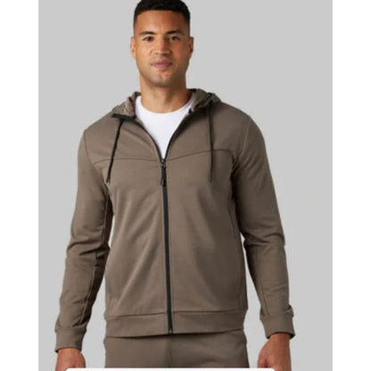 32 degree Heat Cool Lightweight Men's Hoodie Jacket in Taupe SMALL