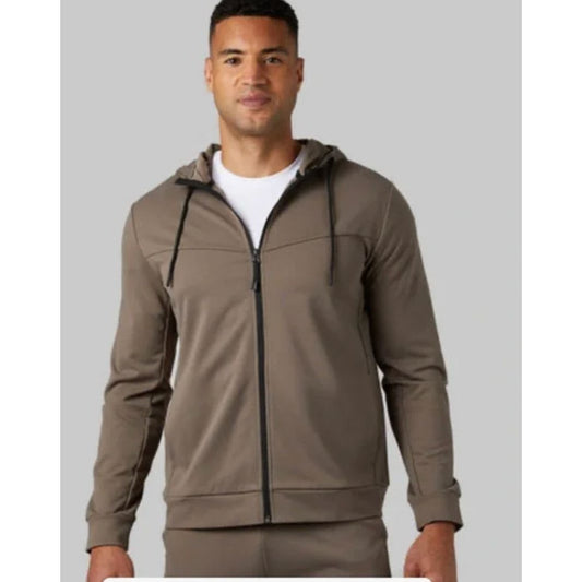 32 degree Heat Cool Lightweight Men's Hoodie Jacket in Taupe SMALL