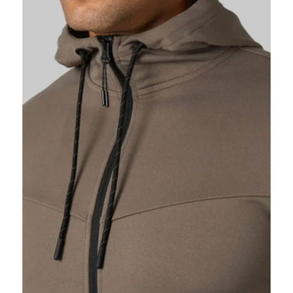 32 degree Heat Cool Lightweight Men's Hoodie Jacket in Taupe SMALL