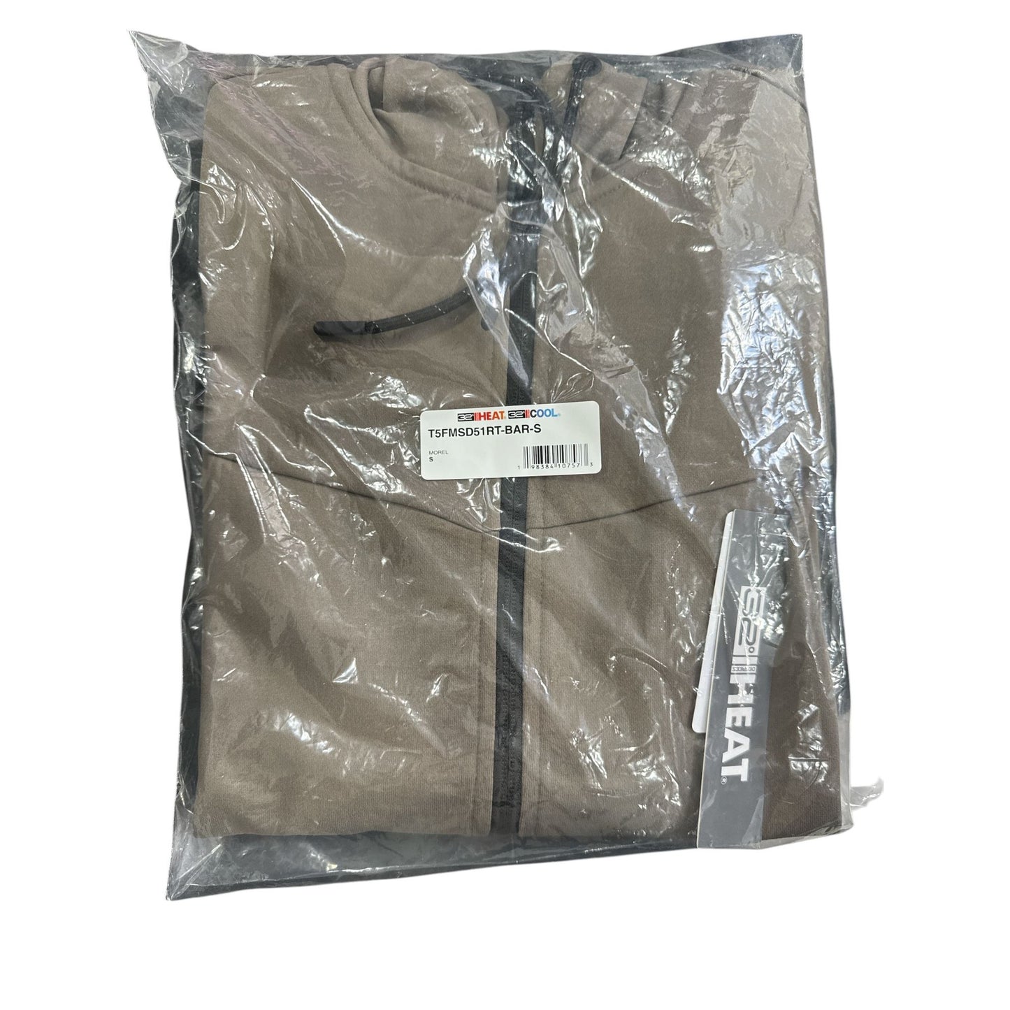 32 degree Heat Cool Lightweight Men's Hoodie Jacket in Taupe SMALL