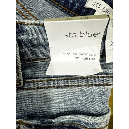 STS Blue Caroline Bermuda 10" High-Rise Distressed Denim Shorts Women’s Size 25
