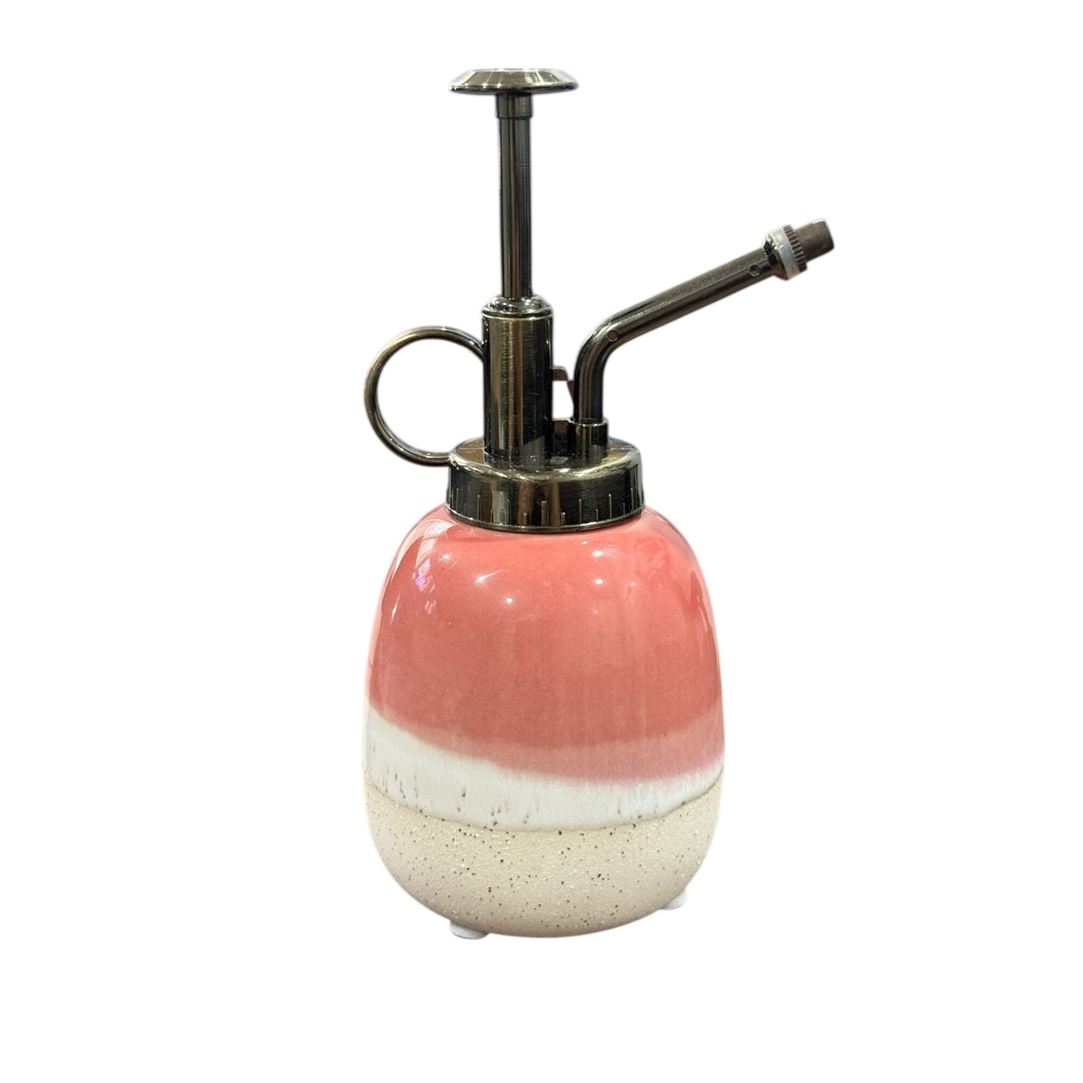 Ceramic & Metal Plant Mister Set Of 2 With Gradient Pink White, Beige Design