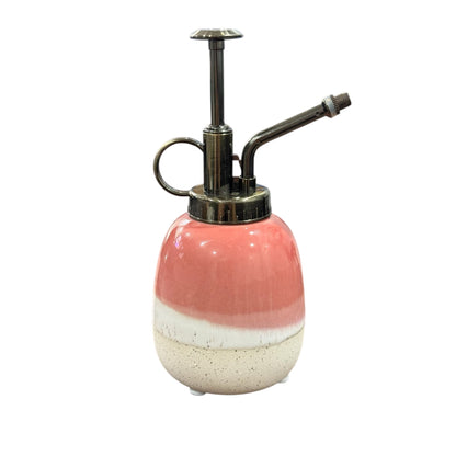 Ceramic & Metal Plant Mister Set Of 2 With Gradient Pink White, Beige Design