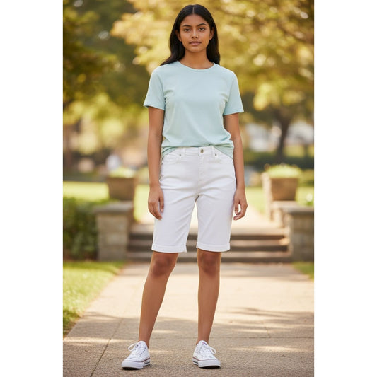 Jessica Simpson White Cherish Bermuda Girls Shorts Size 10 Cotton Blend With Tags Made In Pakistan