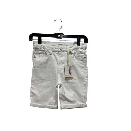 Jessica Simpson White Cherish Bermuda Girls Shorts Size 10 Cotton Blend With Tags Made In Pakistan