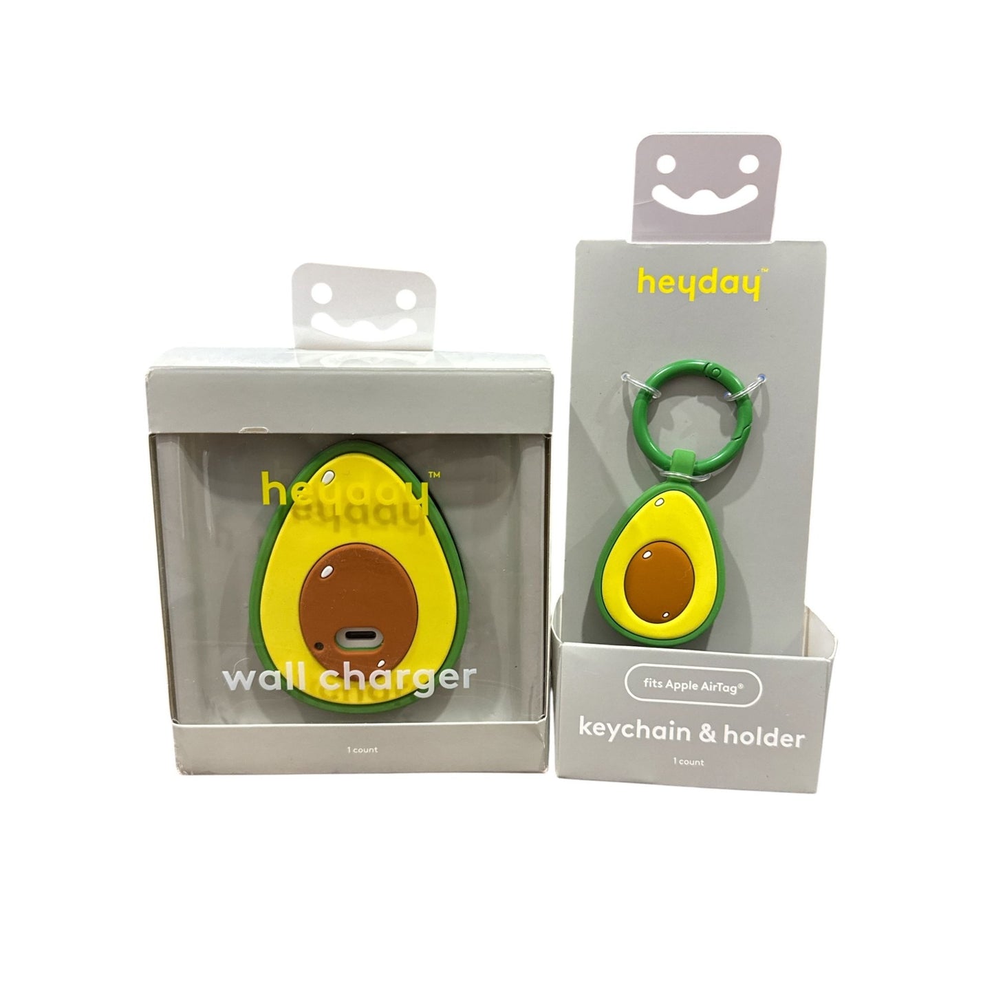 Heyday Avocado Wall Charger & Keychain Holder Set For Apple AirTag