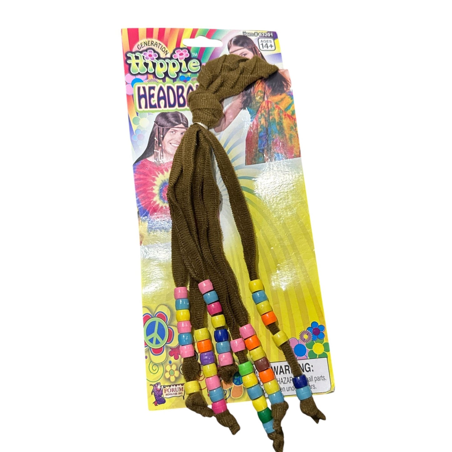 Hippie Necklace & Earring Set And Beaded Headband Costume Accessories