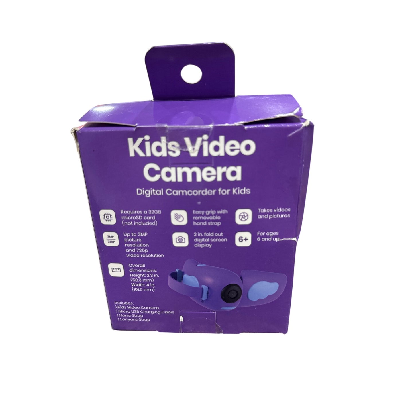 Kids Video Camera With 3MP Resolution & 720p Video Fold-Out Screen Ages 6+ Includes Accessories