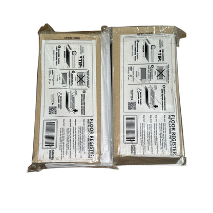Everbilt 4 In. X 10 In. White Steel Floor Register (2-Pack) 2-Way Airflow Easy Control Damper Paintable Surface