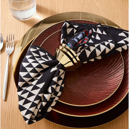 Set Of 4 West Elm Metal Napkin Rings - Modern Design - Made In India
