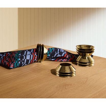 Set Of 4 West Elm Metal Napkin Rings - Modern Design - Made In India