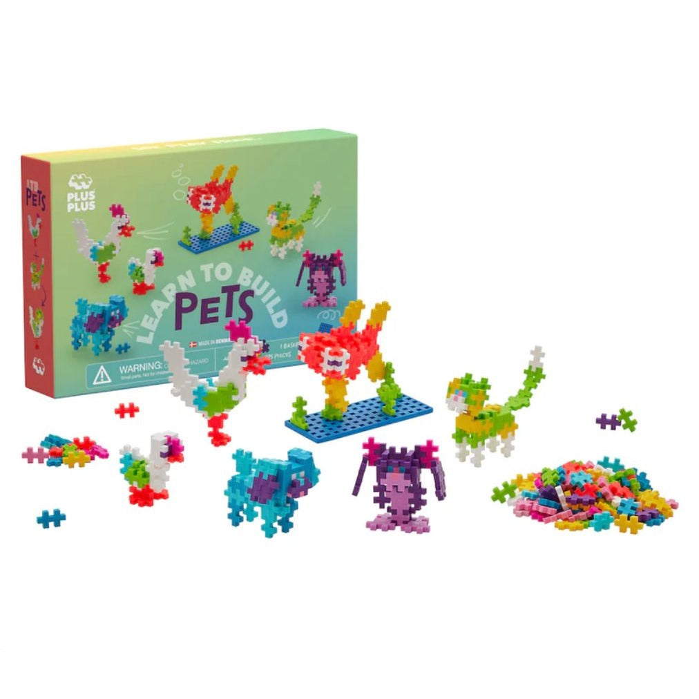Plus-Plus Learn To Build Pets Set With 275 Pieces & 1 Baseplate For Ages 5+  Made In Denmark