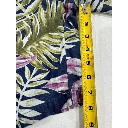 Scotch & Soda Mens Twill Loose Fit Indigo Floral Shorts Size 30 Navy Pink Green