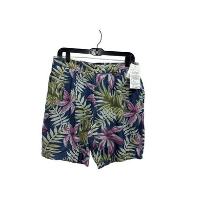 Scotch & Soda Mens Twill Loose Fit Indigo Floral Shorts Size 30 Navy Pink Green